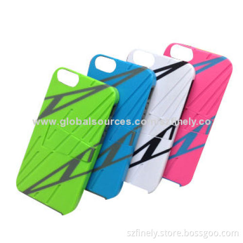 Hard/Stand Cases for iPhone 5/5S, Double Injection with Stand, Various Colors